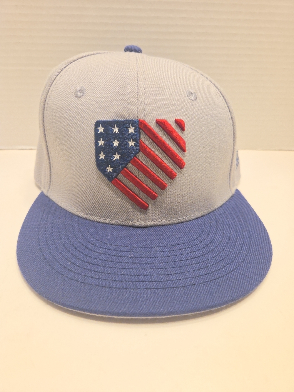 Baseballism USA Stars & Stripes Home Plate Fitted Hat Grey / Blue / Red 7 3/8